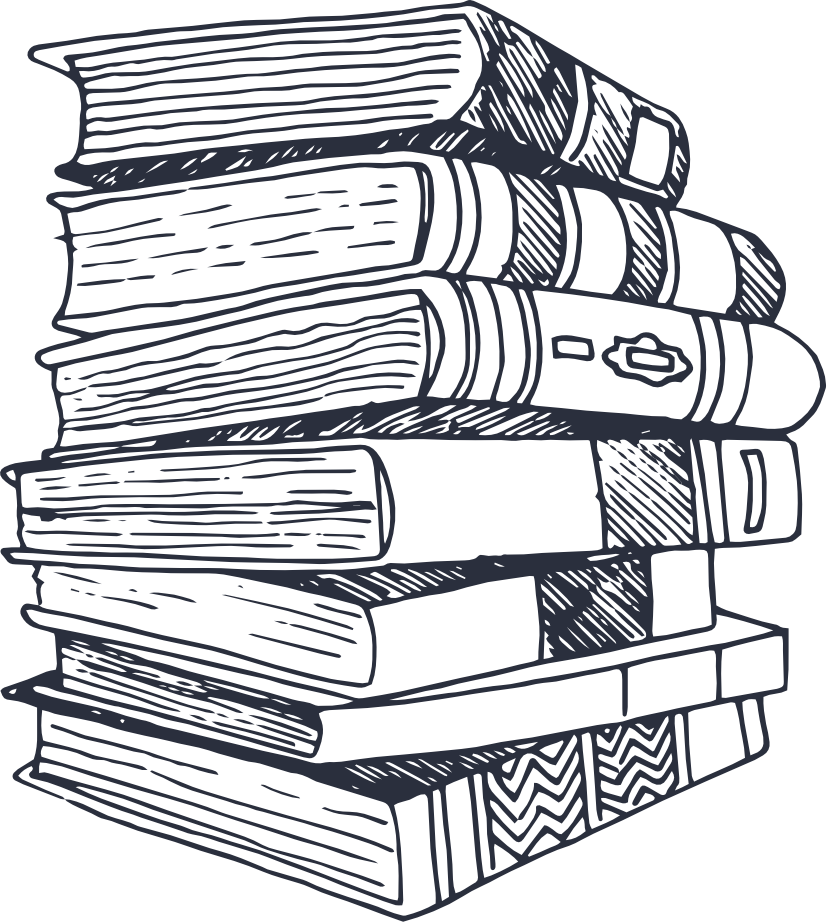Stacked books illustration